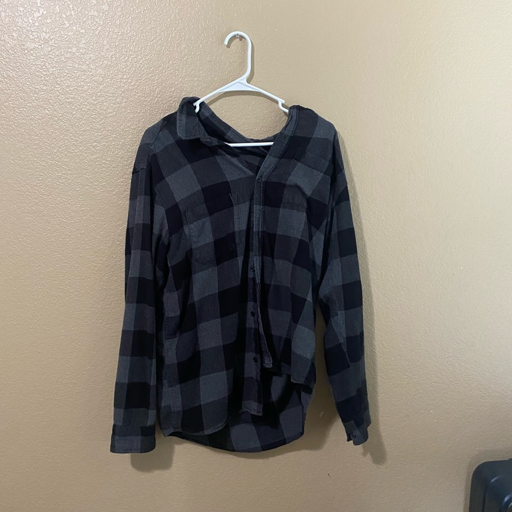 black and grey flannel